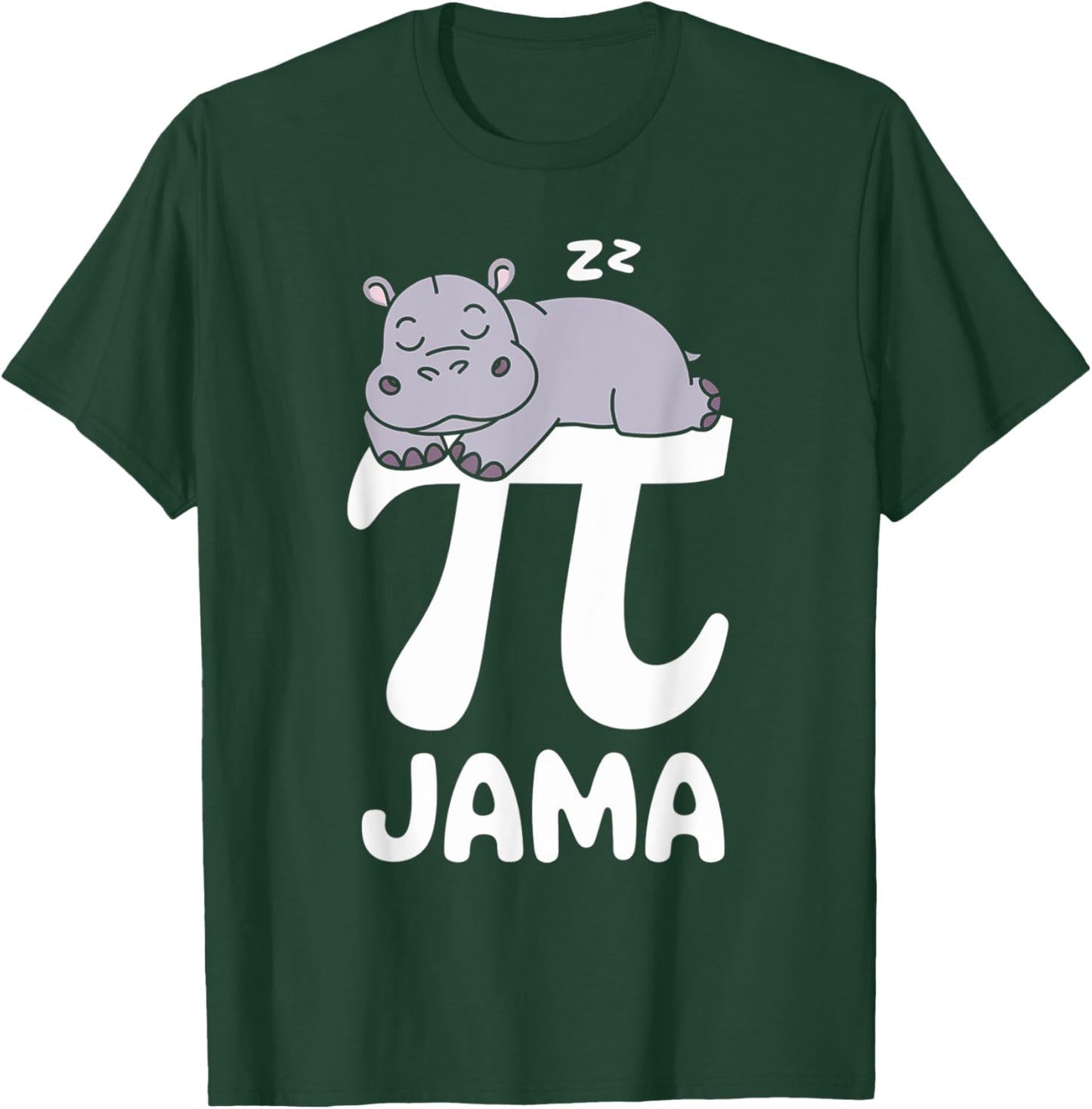 Funny Pajama Pi 3.14 Pi Number Symbol Math Hippopotamus T-Shirt - T-Shirt | Forest