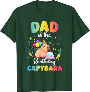 Dad of The Birthday Girl Capybara Bday Party Family T-Shirt - T-Shirt | Forest