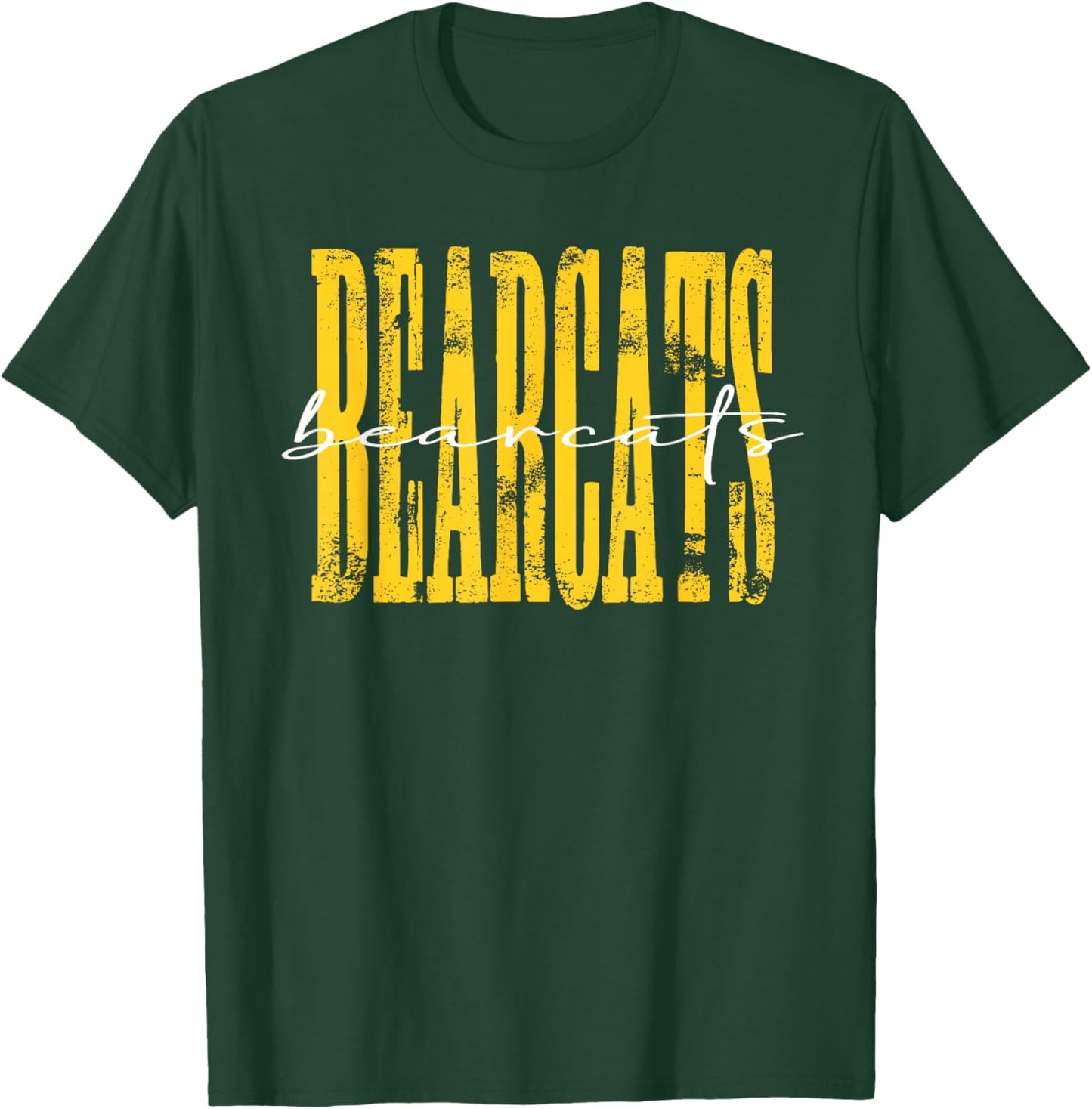 Yellow Bearcats School Spirit Bearcat Pride Mascot Team T-Shirt - T-Shirt | Forest