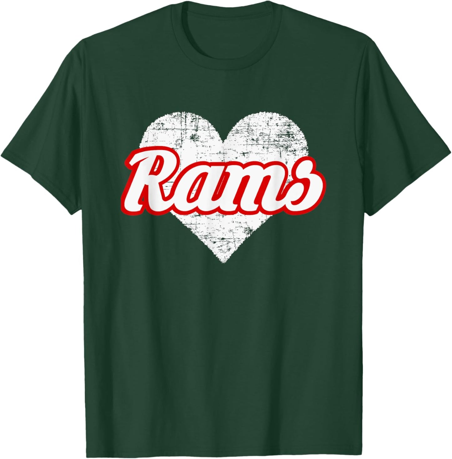 Edgewood Rams Over Heart T-Shirt - T-Shirt | Forest