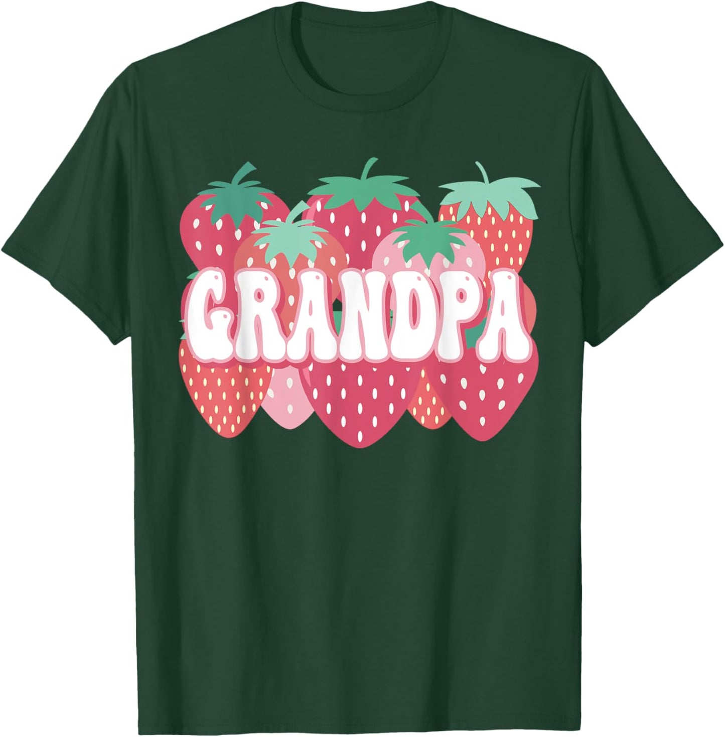 Grandpa Of The Berry First Birthday Strawberry Family Party T-Shirt - T-Shirt | Forest