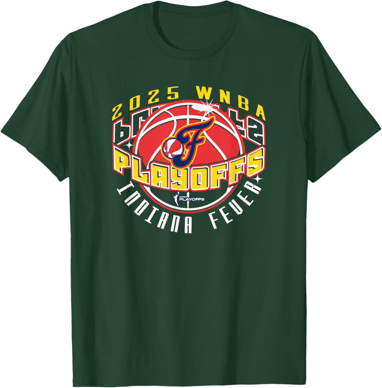 WNBA Official Indiana Fever 2025 Playoffs Award Tour T-Shirt - T-Shirt | Forest