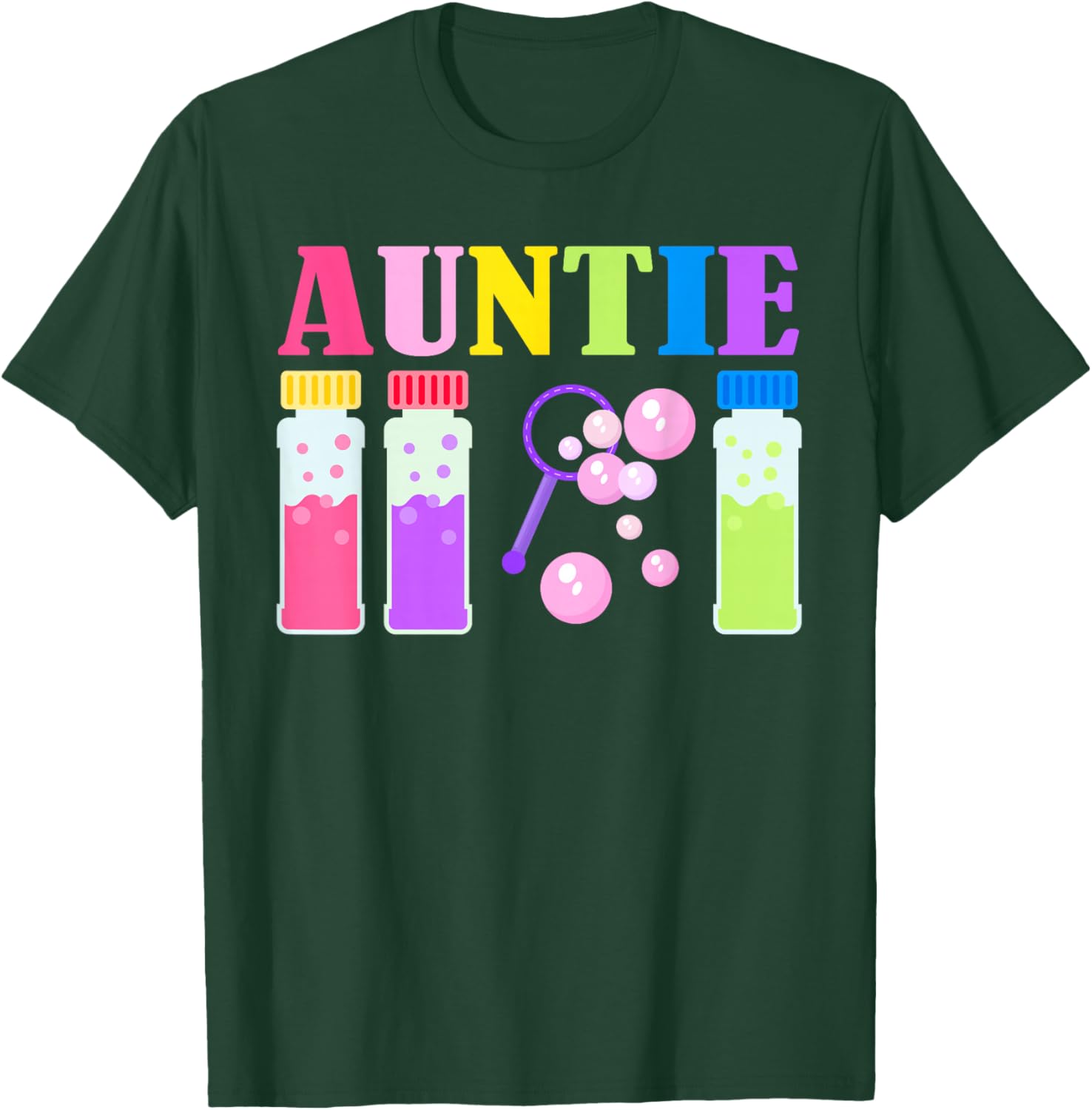 Auntie Wands Bubble Themed Birthday Family Party Matching T-Shirt - T-Shirt | Forest