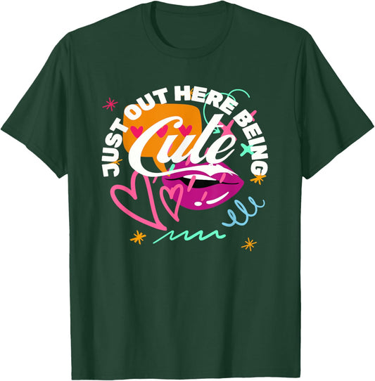 Funny Just Out Here Being Cute - Men T-Shirt - T-Shirt | Forest