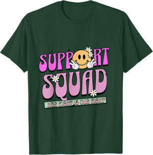 Support Squad Breast Cancer Awareness Family Pink Ribbon T-Shirt - T-Shirt | Forest