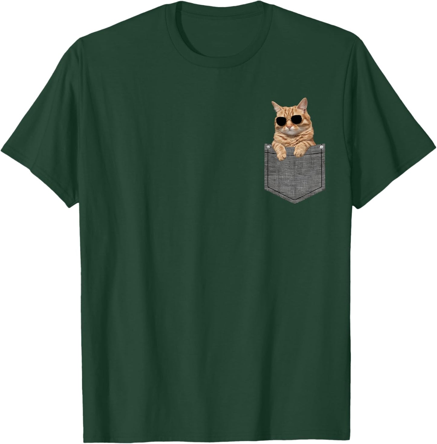 Cat in Pocket T-Shirt - T-Shirt | Forest