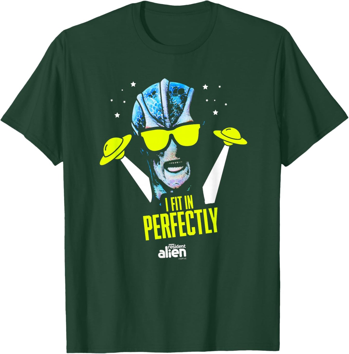 Resident Alien I Fit In Perfectly - Officially Licensed T-Shirt - T-Shirt | Forest