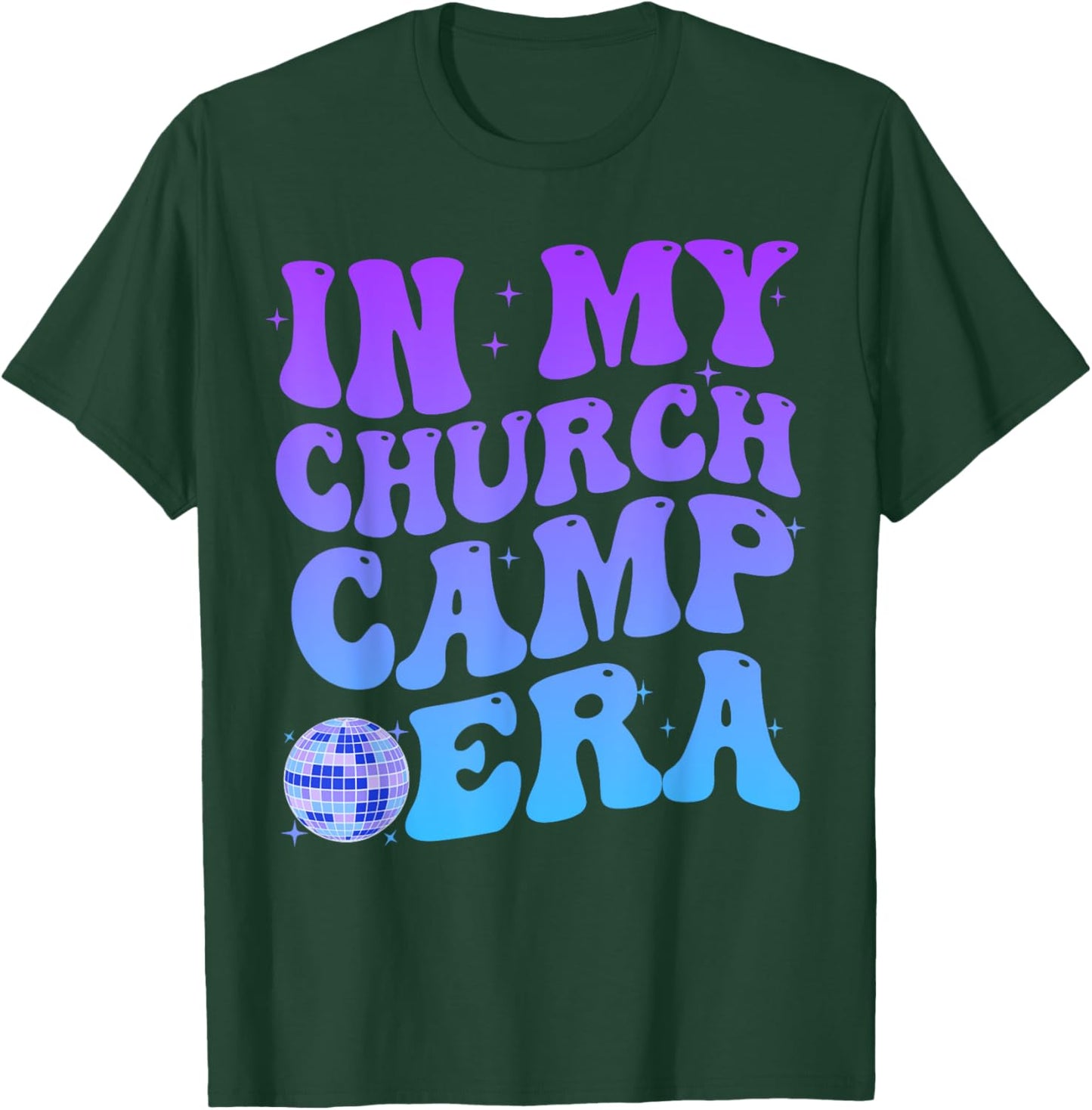 In My Church Camp Era Funny Groovy Summer Camping T-Shirt - T-Shirt | Forest