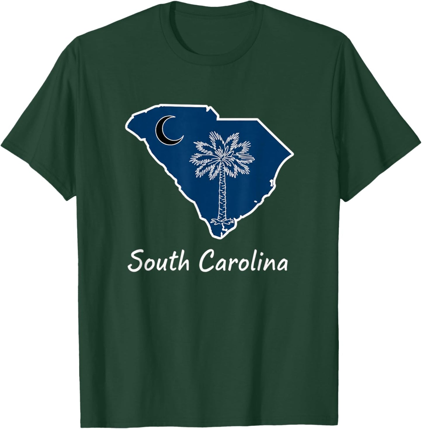 States - Palmetto Moon State Map T-Shirt - T-Shirt | Forest