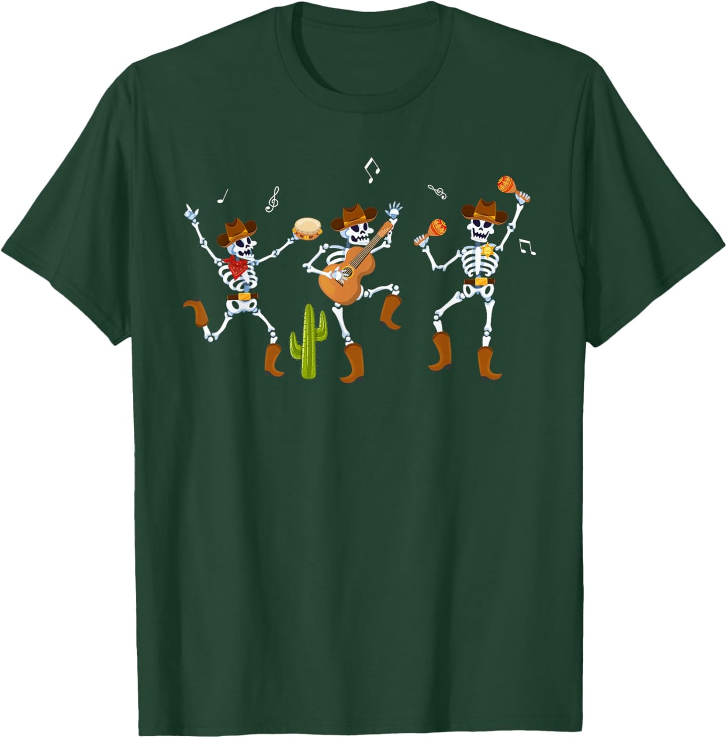 Funny Skeleton Dancing Cowboy Cowgirl Halloween T-Shirt - T-Shirt | Forest