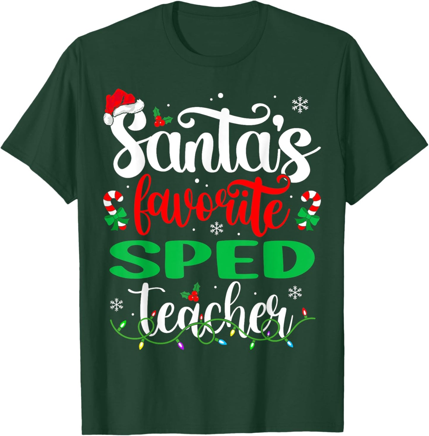 Santa Favorite Sped Teacher Christmas Special Education T-Shirt - T-Shirt | Forest