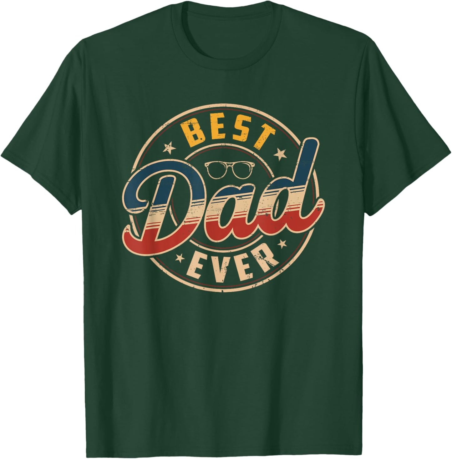 Retro Best Dad Ever Funny Fathers Day Husband Dad Gifts T-Shirt - T-Shirt | Forest