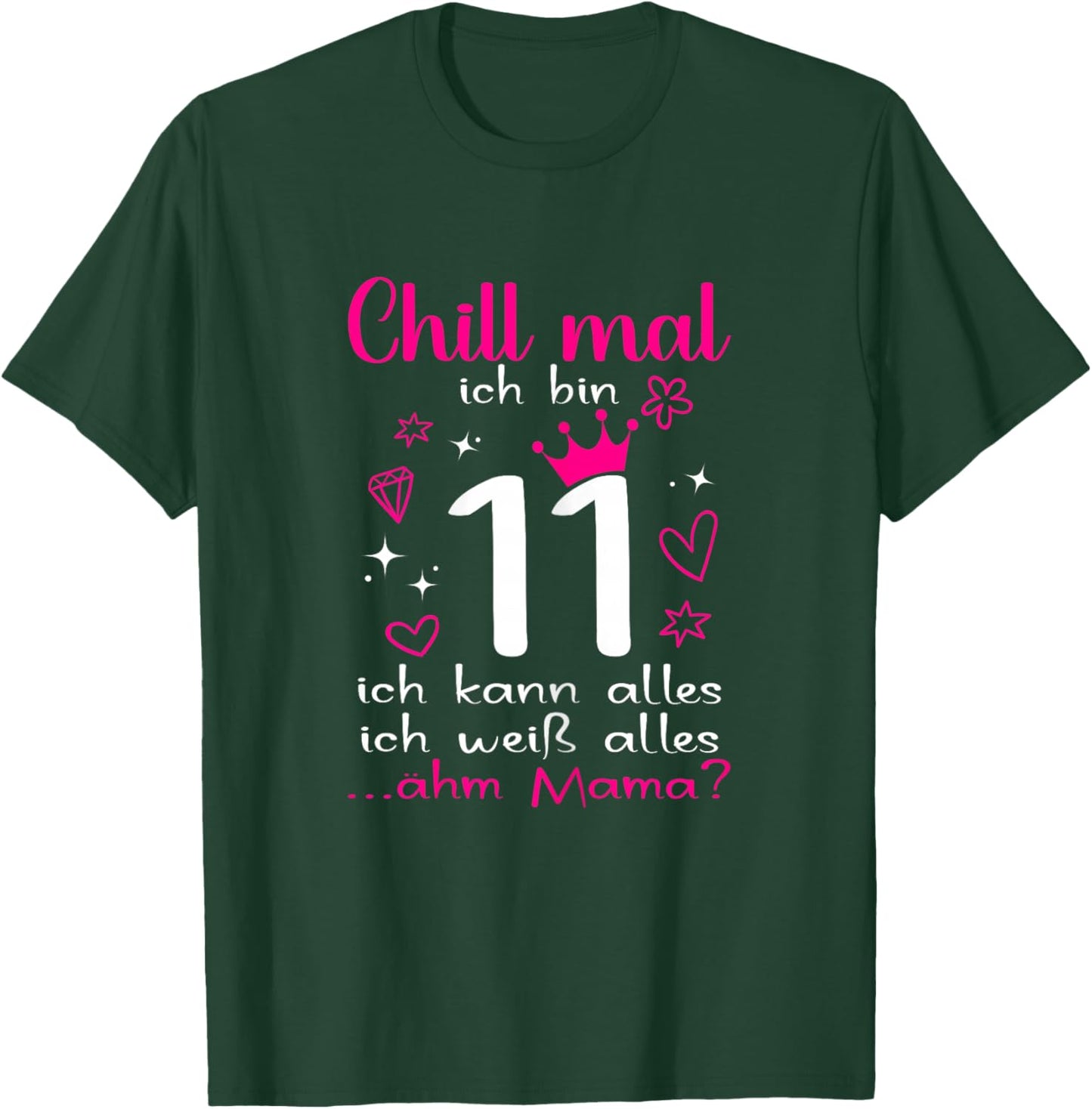 11th Birthday Girl 11 Years , black T-Shirt - T-Shirt | Forest