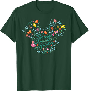 Disney Mickey Mouse Spring Into The Season Flower Icon T-Shirt - T-Shirt | Forest