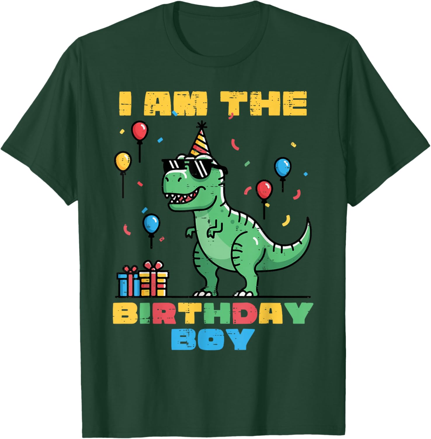 I Am The Birthday Boy Trex Dino Party Family Match Boys Kids T-Shirt - T-Shirt | Forest