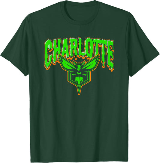 Gruseliges Halloween-Logo der NBA Charlotte Hornets T-Shirt - T-Shirt | Forest