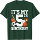 Kids 5th Birthday Sports Birthday Party Five Year Old Boy Bday T-Shirt - T-Shirt | Forest