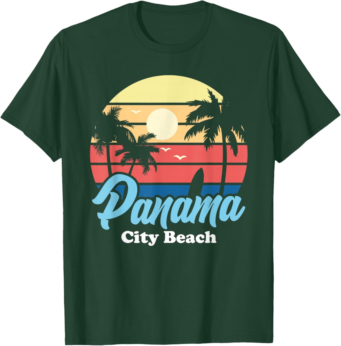 Panama City Beach Surfer Surfing Souvenir Retro T-Shirt - T-Shirt | Forest