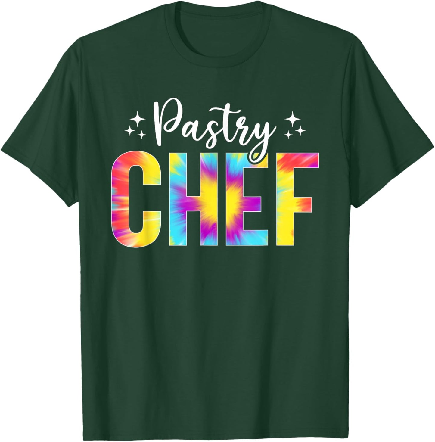 Tie Dye Pastry Chef , Men & Chefs - Black, Small, Short Sleeve, Classic Fit, Cotton 65%, Polyester 35% T-Shirt - T-Shirt | Forest