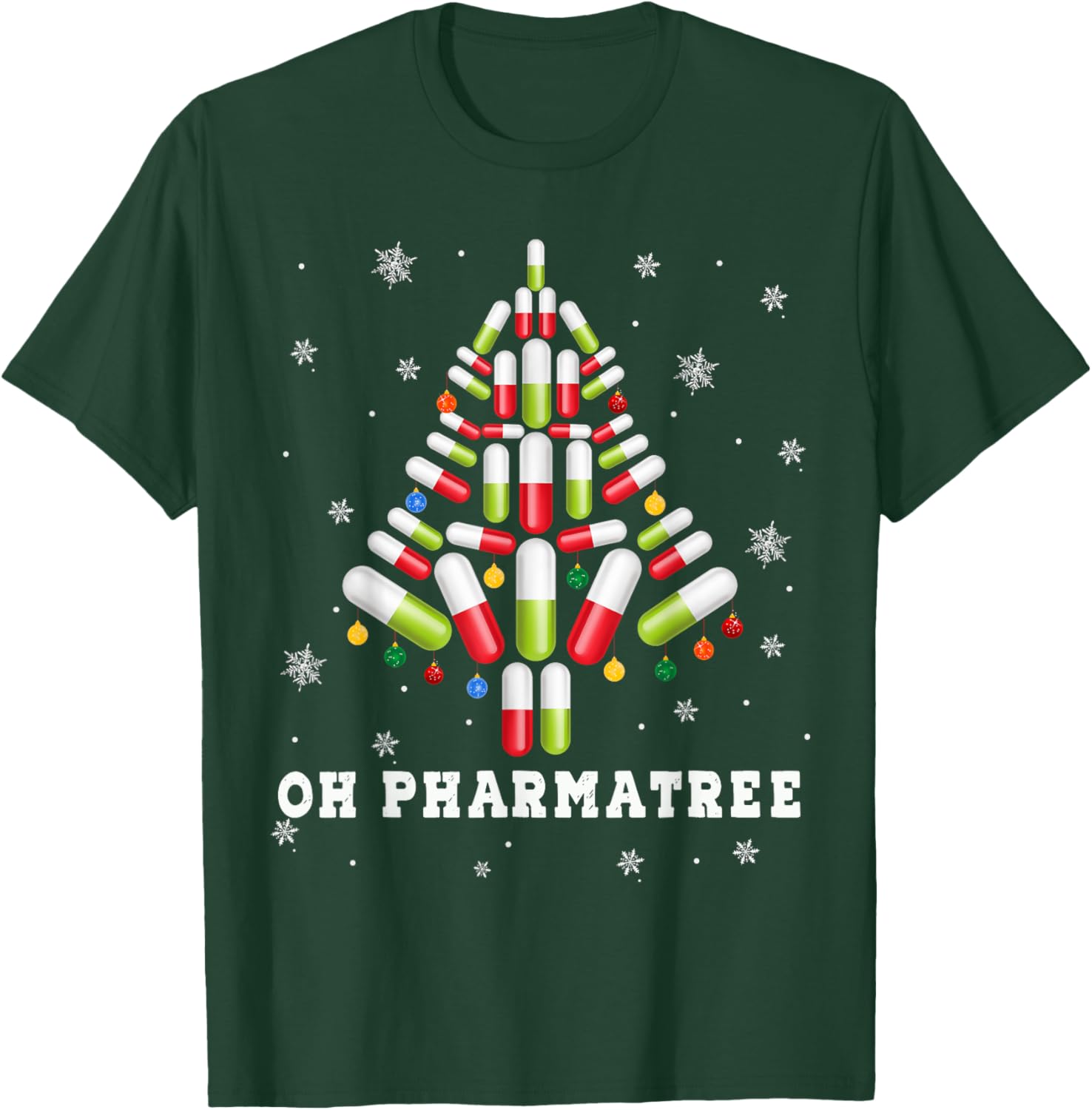Oh Pharmatree Ugly ChristmasPharmacy Christmas Tree T-Shirt - T-Shirt | Forest