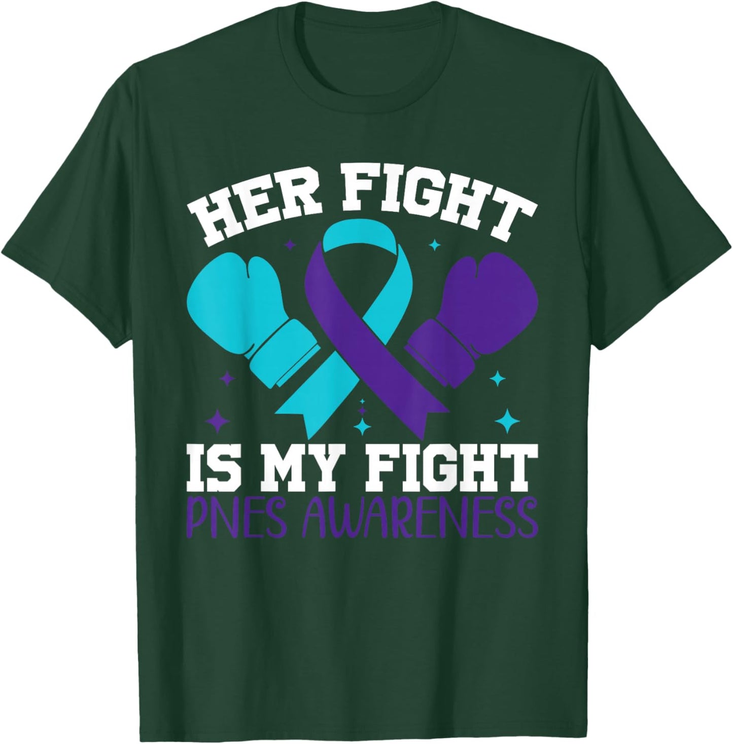 Warrior Psychogenic Nonepileptic Seizures Aware PNES Awareness Her Fight Is My Fight -Adult Classic Fit Black Small Round Collar Short Sleeve T-Shirt - T-Shirt | Forest