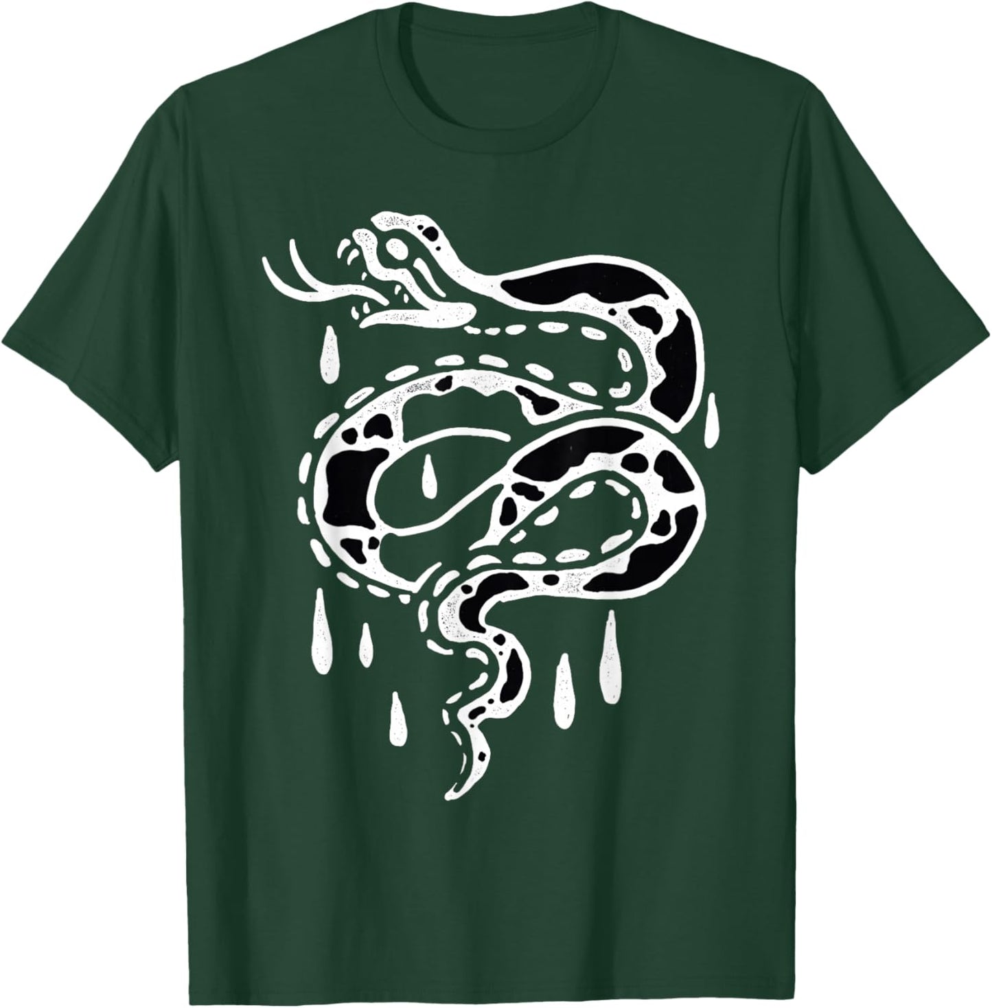 Snake Serpent Cobra Blackwork T-Shirt - T-Shirt | Forest