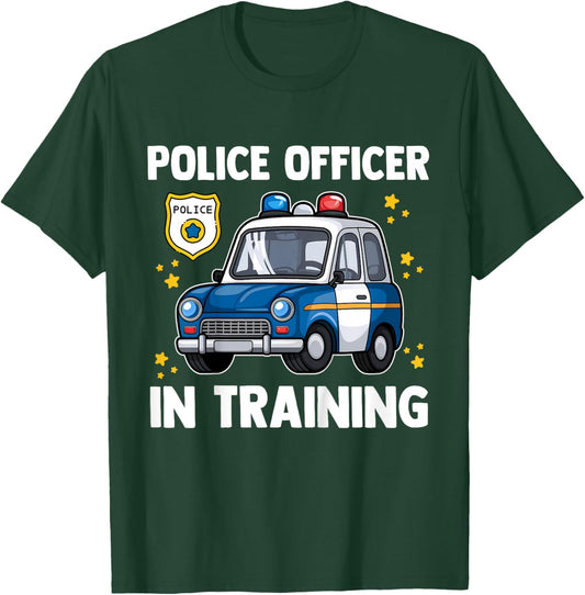 Kids Police Officer In Training Policeman Cop Birthday Youth Boys T-Shirt - T-Shirt | Forest