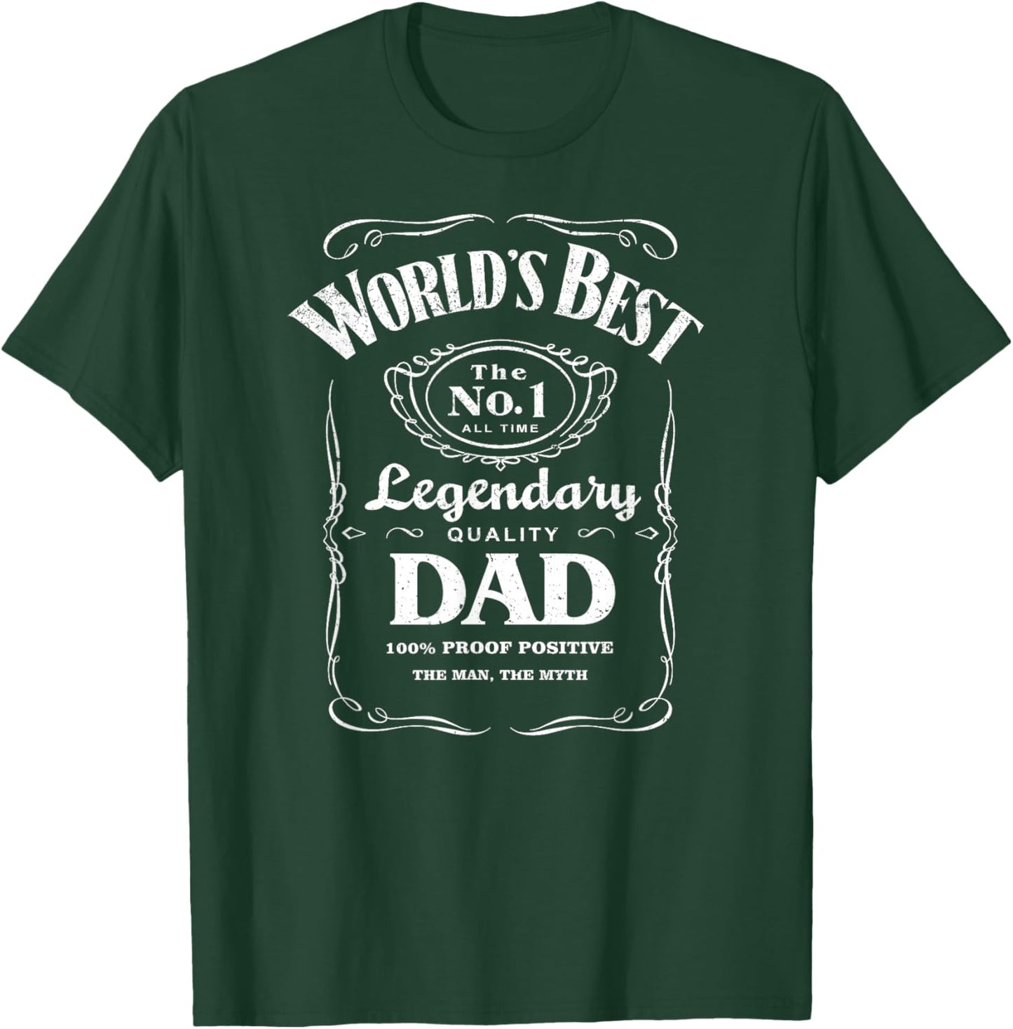 World's Best Number No. 1 One Dad Father's Day Whiskey T-Shirt - T-Shirt | Forest