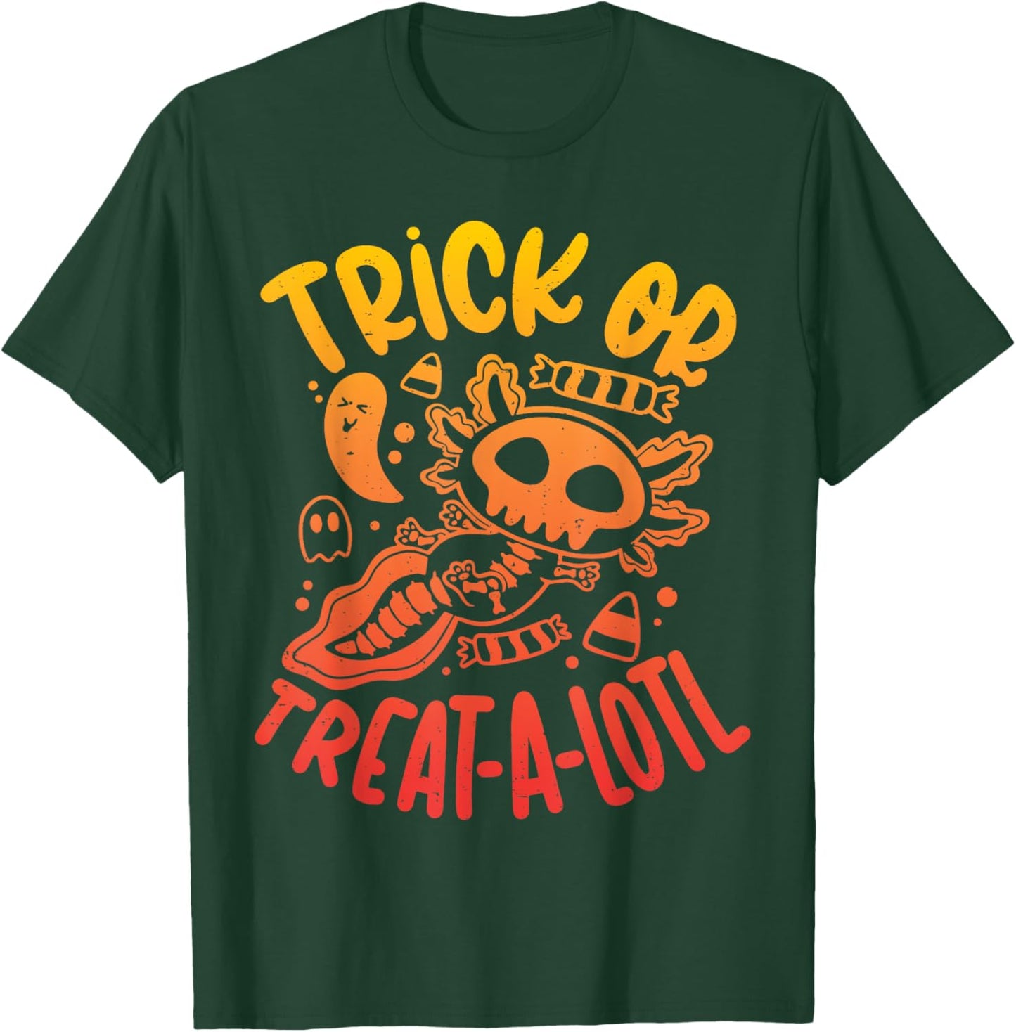 Trick or Treat A Lotl Skeleton Axolotl Halloween Costume T-Shirt - T-Shirt | Forest