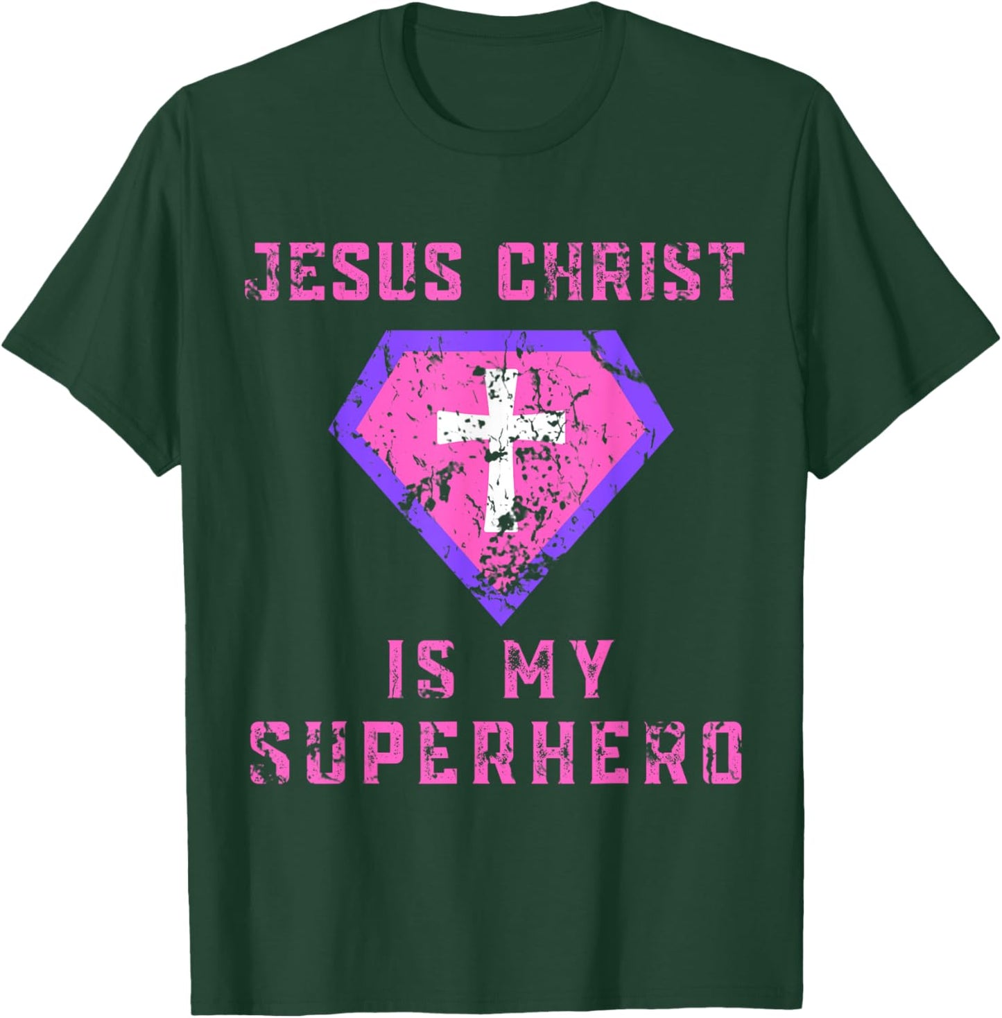 Jesus Christ Is My Superhero Jesus Kids Toddler Girls 5T 4T T-Shirt - T-Shirt | Forest