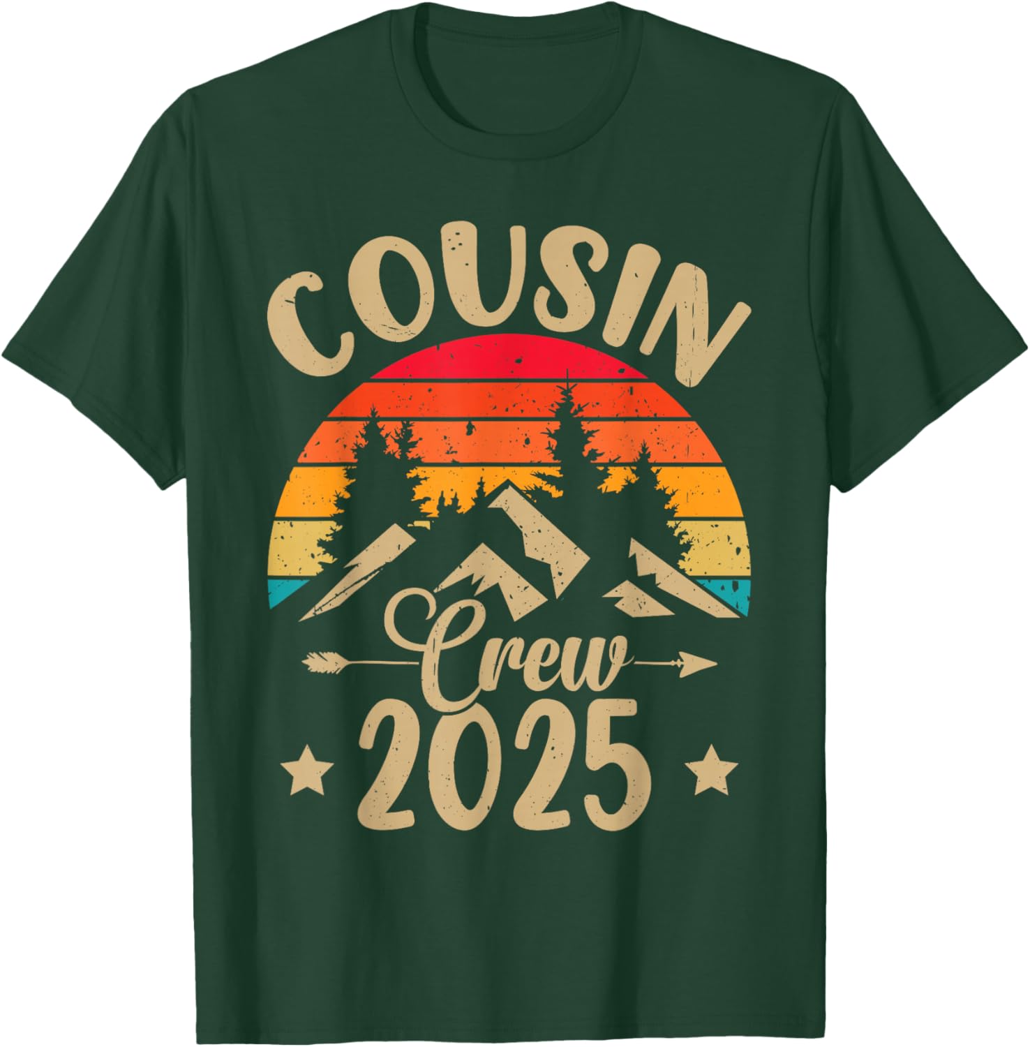 Vacation Family Reunion Cousin Crew 2025 Matching T-Shirt - T-Shirt | Forest