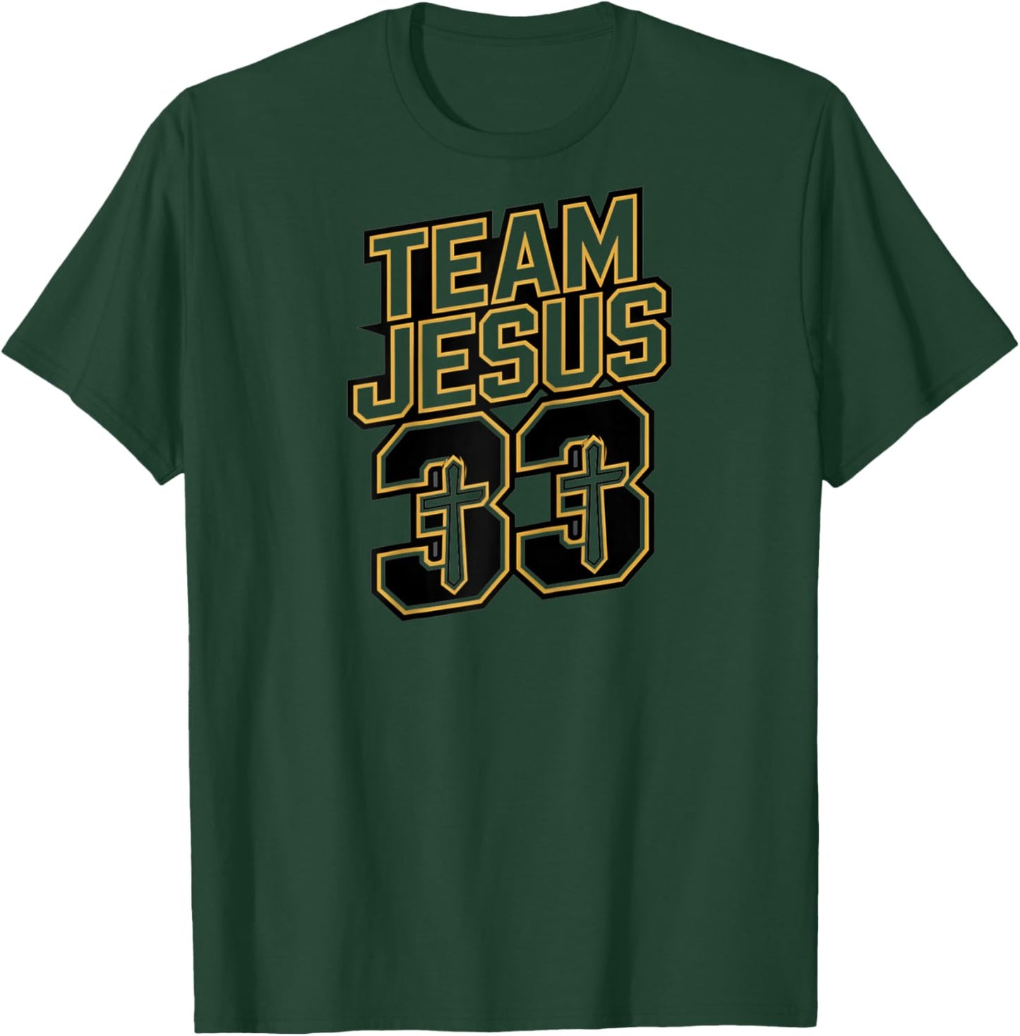 Team Jesus 33 Shirt – Christian Faith Jersey Style Raglan Baseball T-Shirt - T-Shirt | Forest