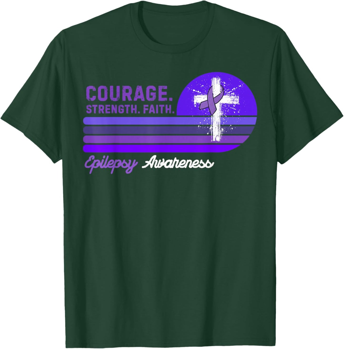 Vintage Seizure Support Epilepsy Awareness T-Shirt - T-Shirt | Forest