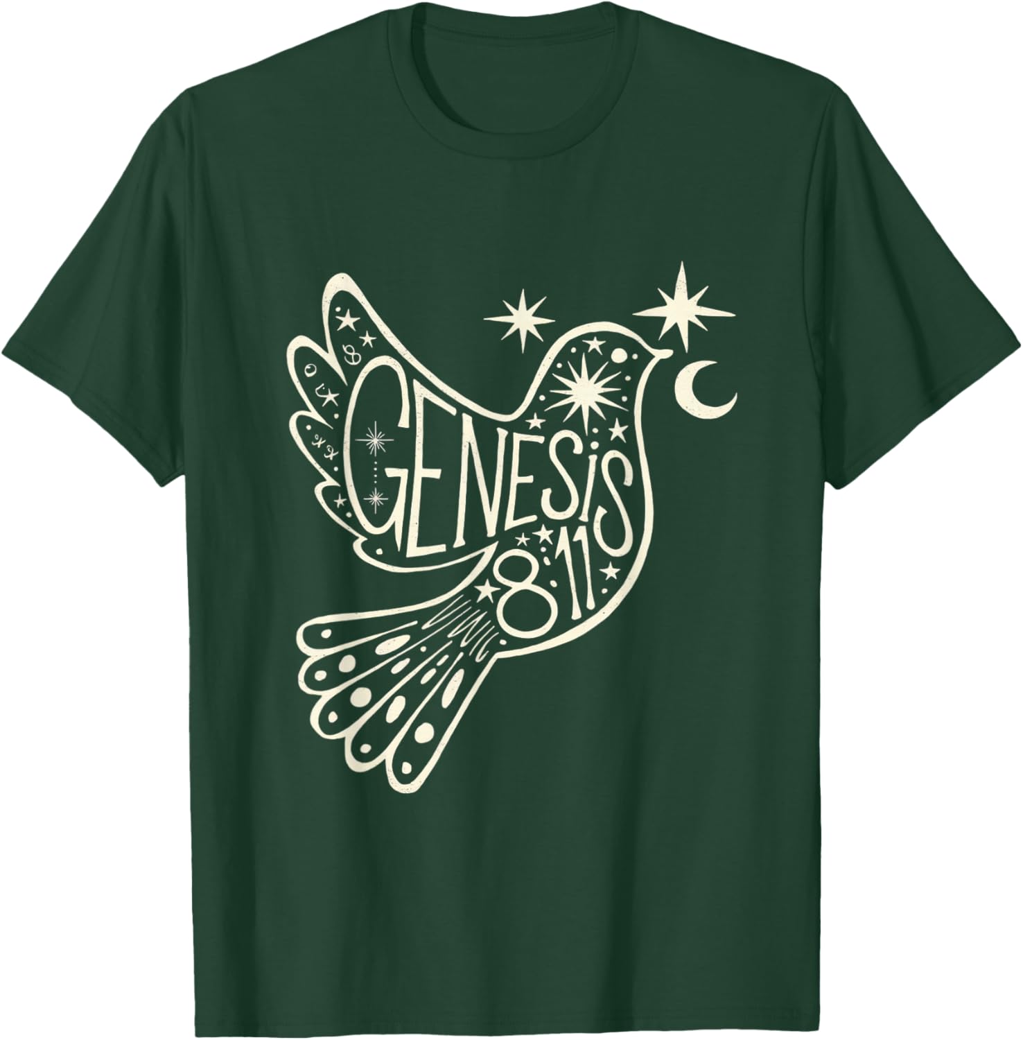 Genesis 8:11 Inspirational Christian Scripture Verse Design T-Shirt - T-Shirt | Forest