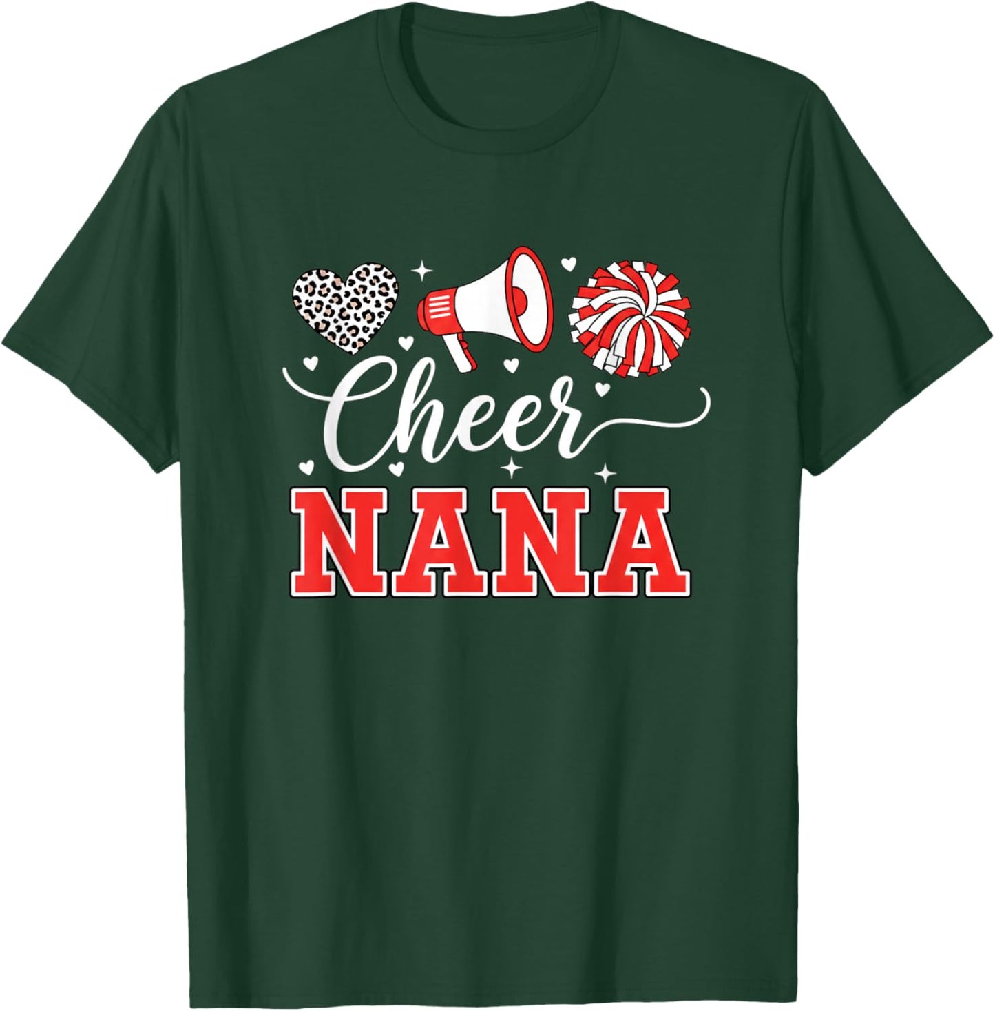 Grandparent Cheer Nana Proud Cheerleading Nana T-Shirt - T-Shirt | Forest