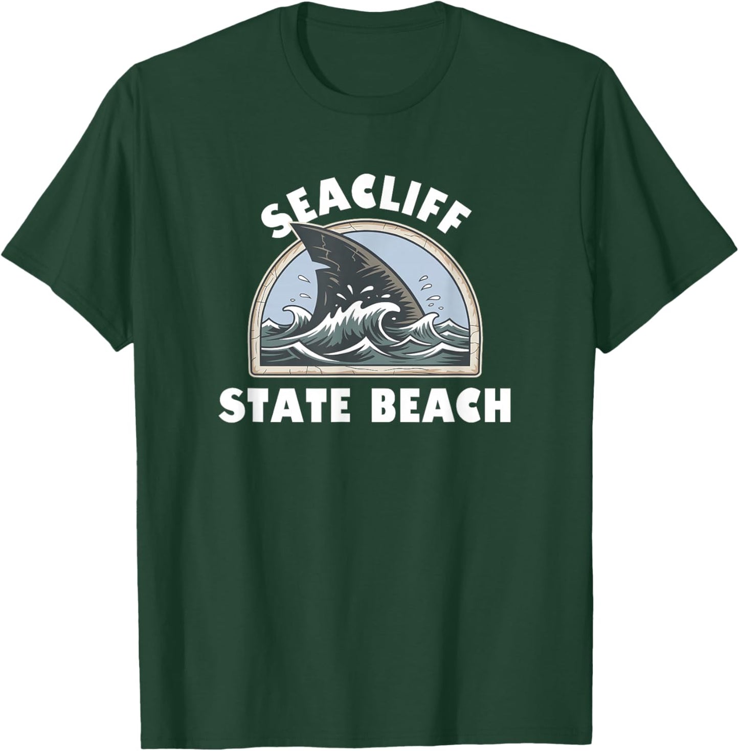 Seacliff State Beach California Shark Fin Vacation Souvenir T-Shirt - T-Shirt | Forest