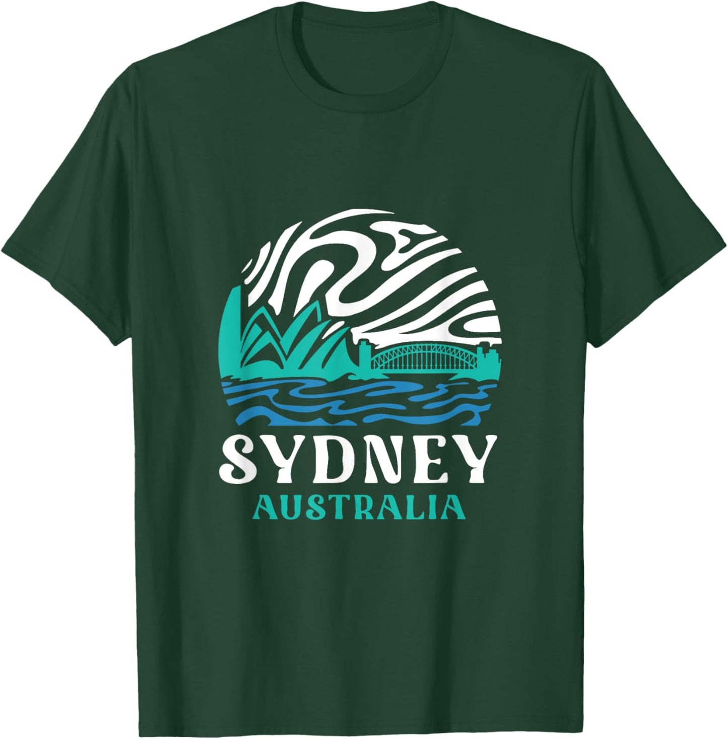 Vintage Retro Sydney Opera House Harbour Bridge Australia T-Shirt - T-Shirt | Forest