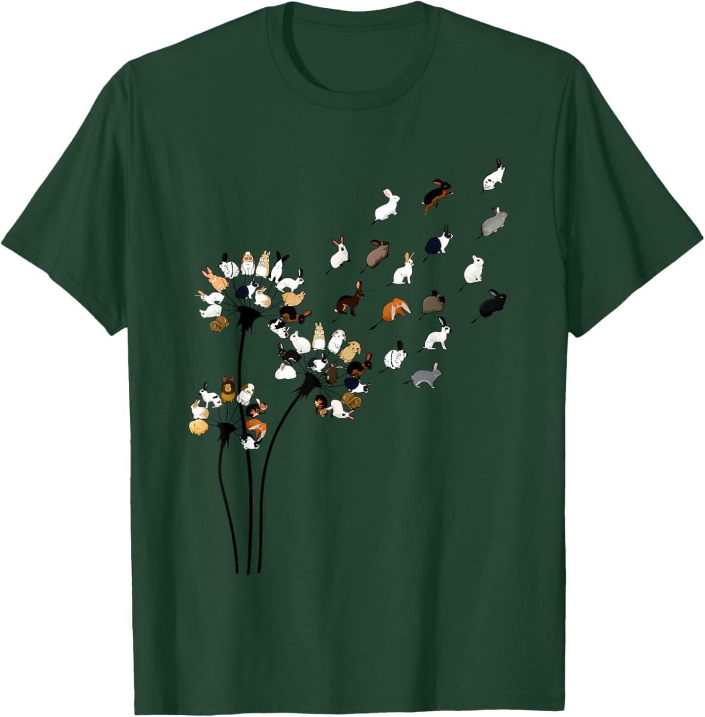Funny Dandelion Bunny Flower T-Shirt - T-Shirt | Forest