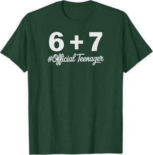 13th Birthday Official Teenager 6+7 Year Old T-Shirt - T-Shirt | Forest