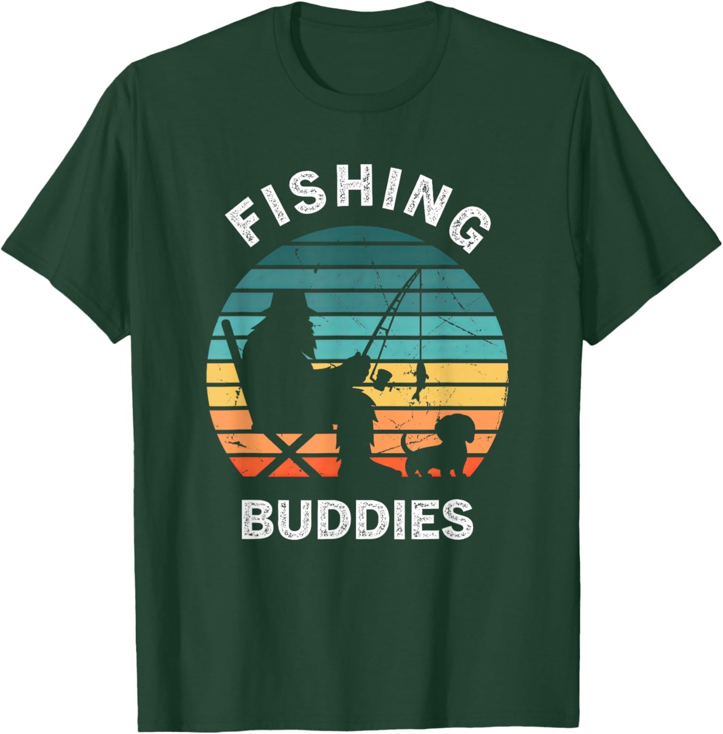 Dachshund Bigfoot Sasquatch Fishing Retro Vintage Style Dog T-Shirt - T-Shirt | Forest