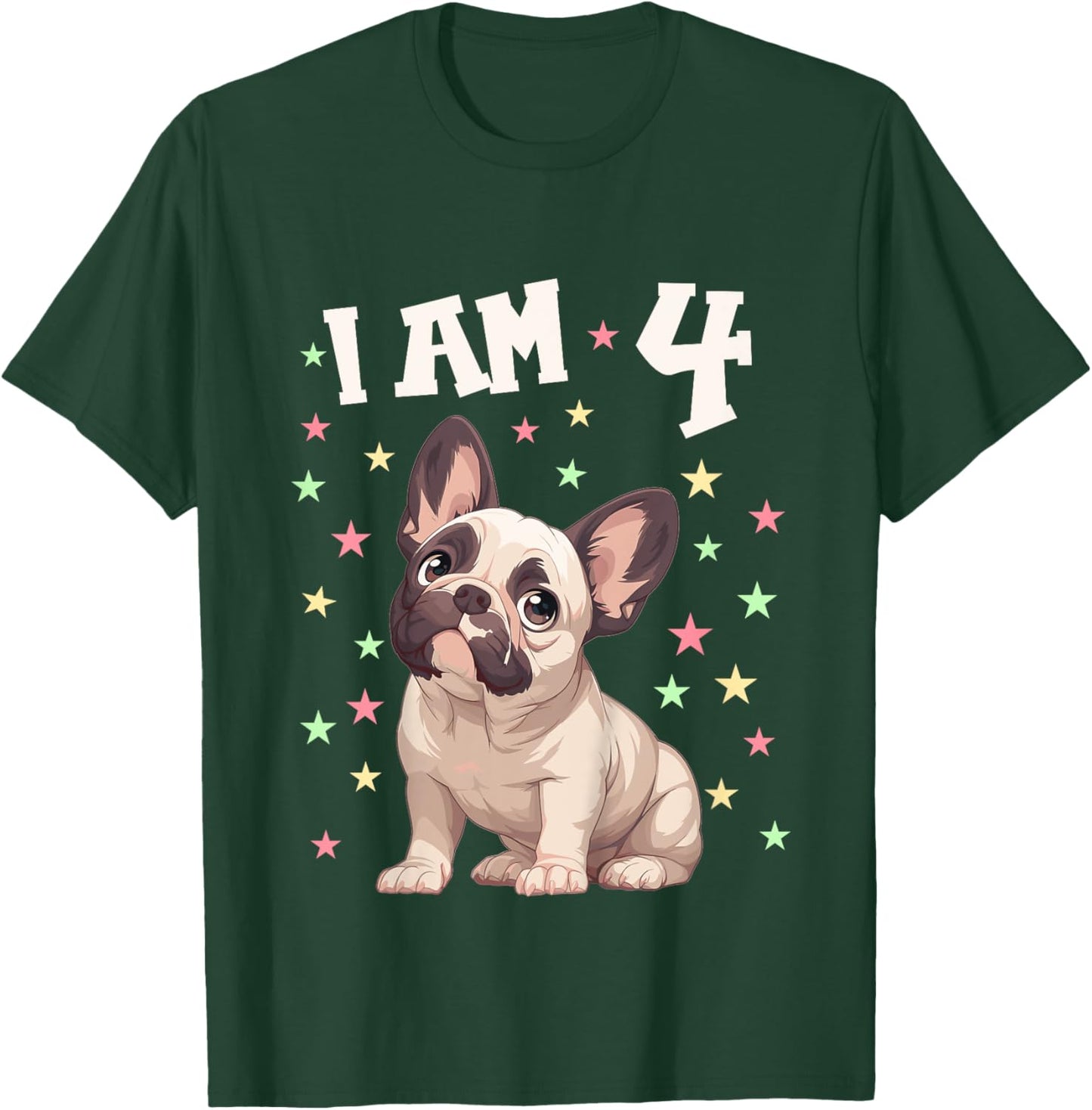 4 Years old 4th birthday French Bulldogs French Bulldog Kids T-Shirt - T-Shirt | Forest