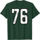 White and Black Sports Number 76 Jersey Uniform Player T-Shirt - T-Shirt | Forest