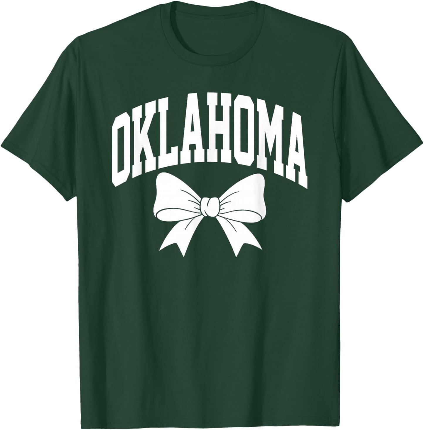 Oklahoma Cute Bow Girls Sisters Daughters Kids T-Shirt - T-Shirt | Forest