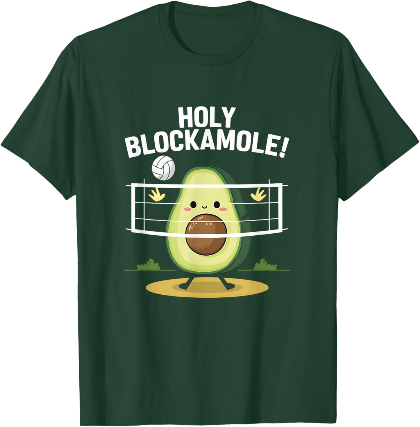 Holy Blockamole! Avocado Volleyball Fun T-Shirt - T-Shirt | Forest