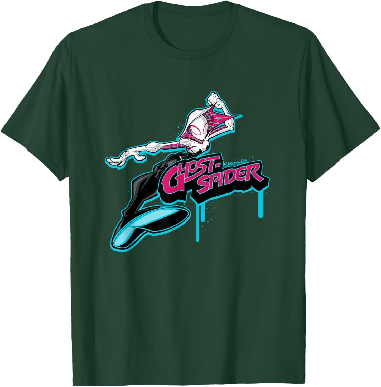 Marvel Super Heroes Spider-Gwen Earth-65 Graffiti Tag Style T-Shirt - T-Shirt | Forest