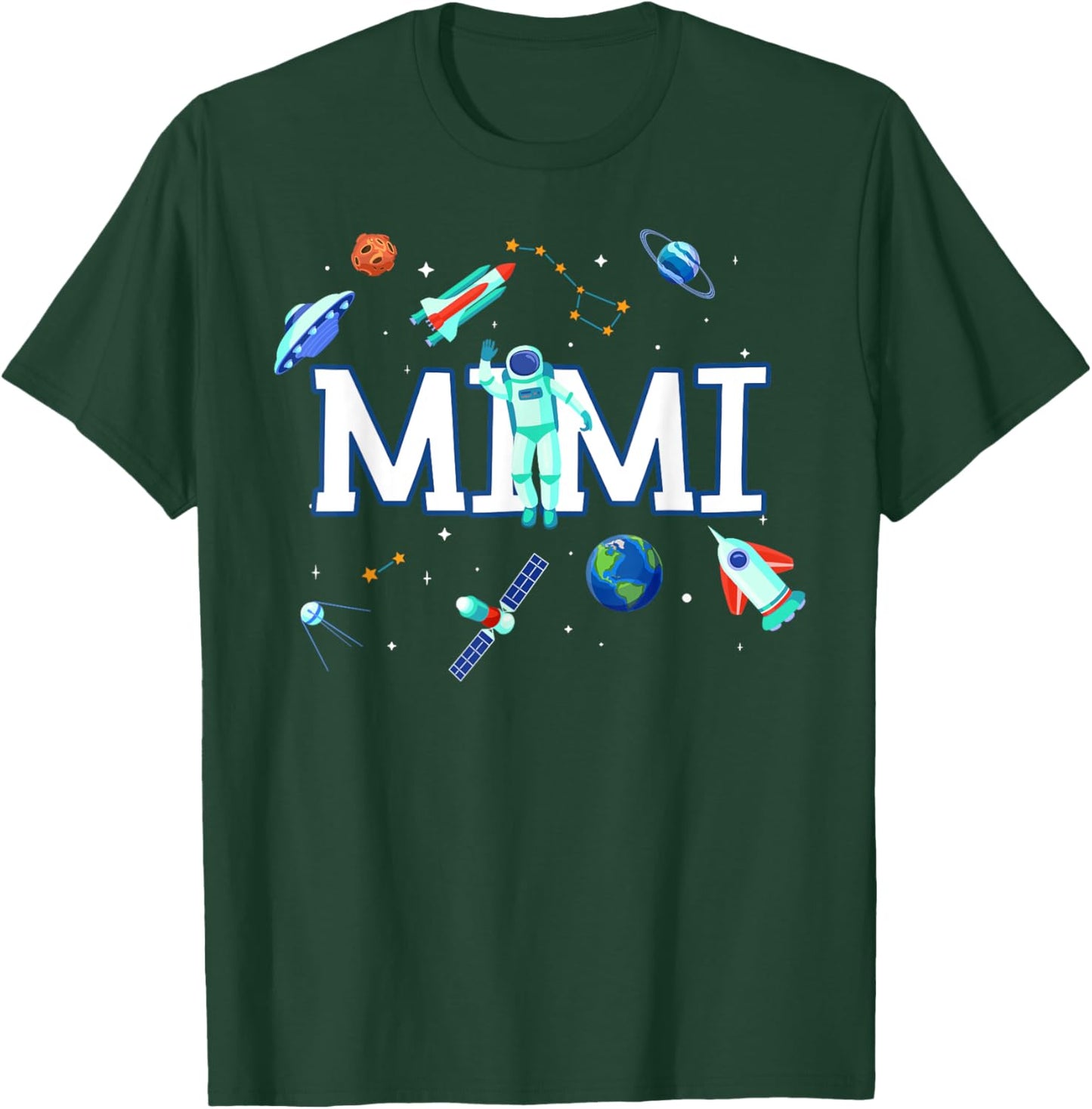 Mimi Astronaut Space Family Matching Birthday Party T-Shirt - T-Shirt | Forest
