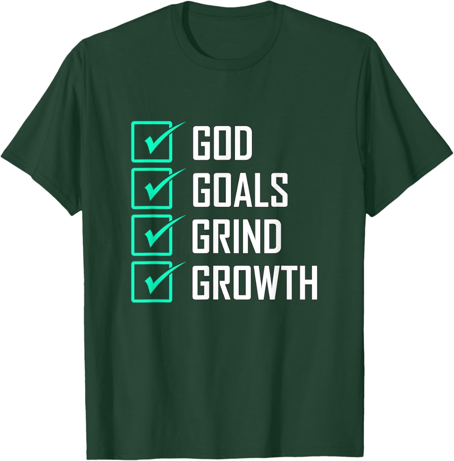 Light Teal Aqua Color Goals Grind Growth Light Teal Aqua T-Shirt - T-Shirt | Forest