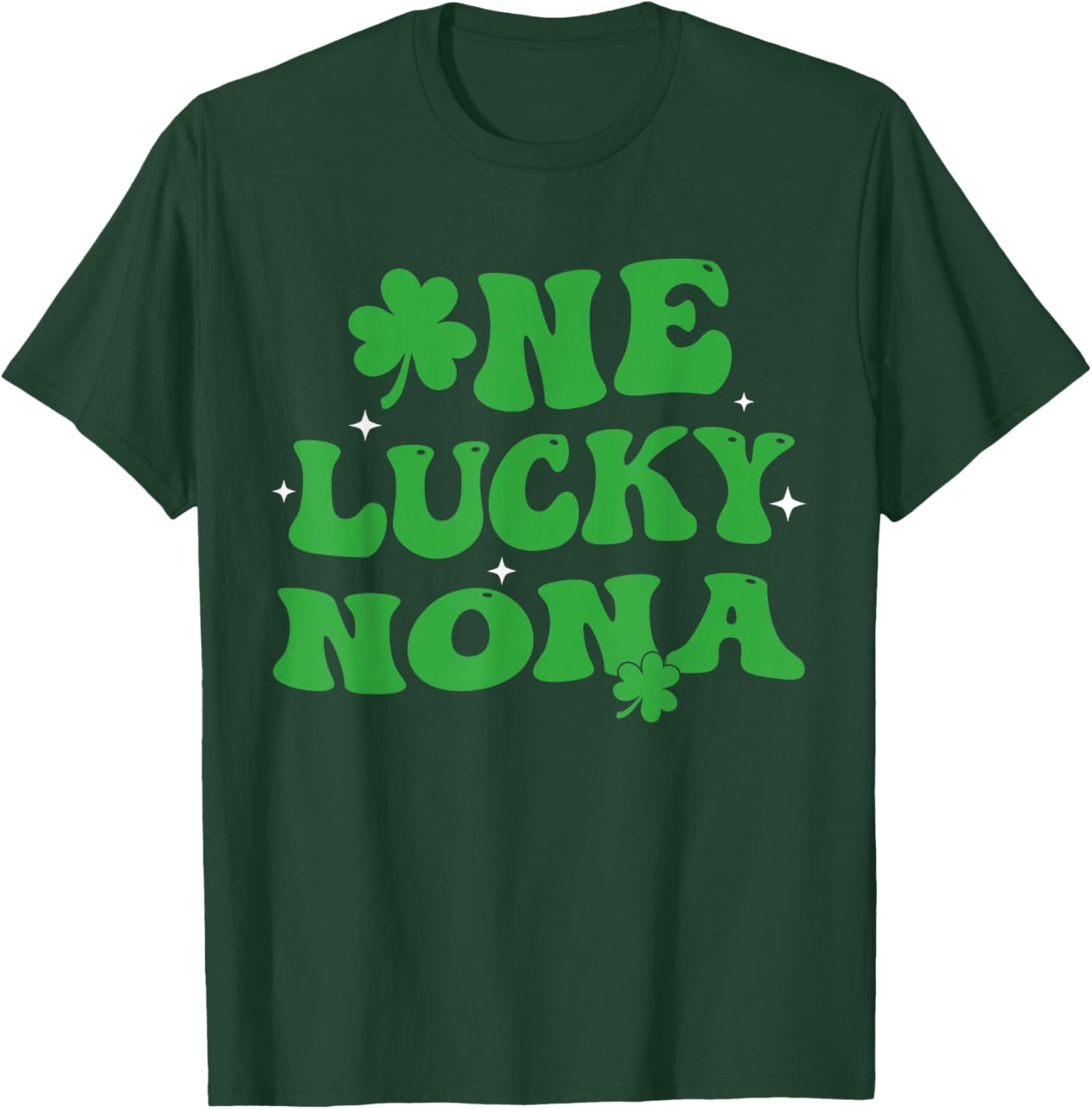 One Lucky Nona Groovy St Patricks Day Nona T-Shirt - T-Shirt | Forest