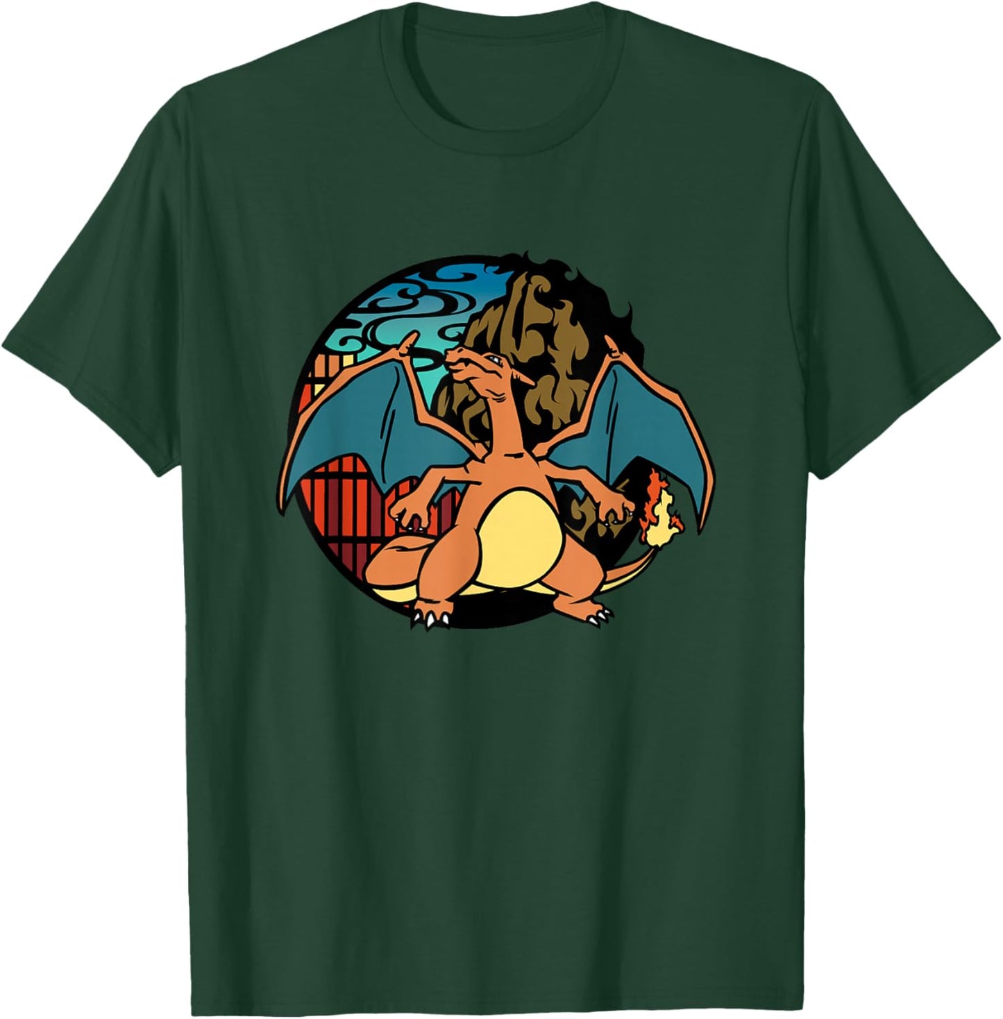 Pokémon Epic Charizard Ready to Fight Big Chest Badge Logo T-Shirt - T-Shirt | Forest