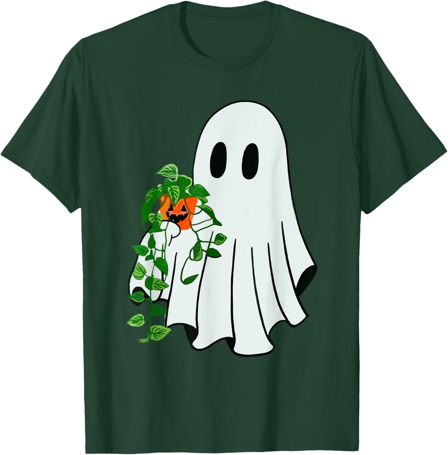Cute Ghost Plant Lady Halloween Ghost Gardening Grandma Mom T-Shirt - T-Shirt | Forest